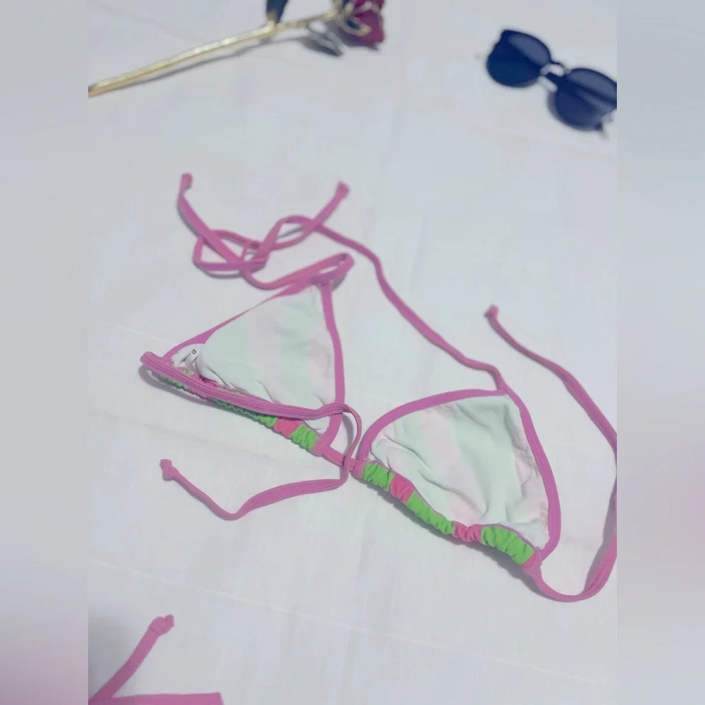 Bikini brasileño rosa y verde - Picture 5 of 5